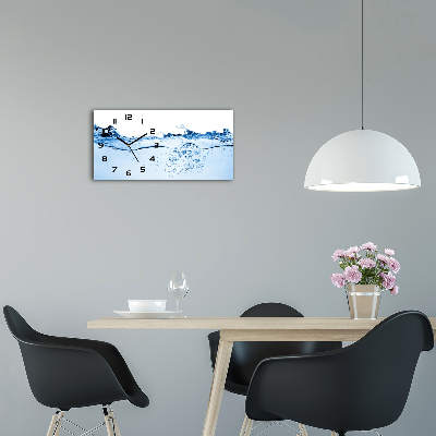 Moderní skleněné hodiny na stěnu Voda