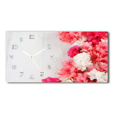 Moderní skleněné hodiny na stěnu Květiny