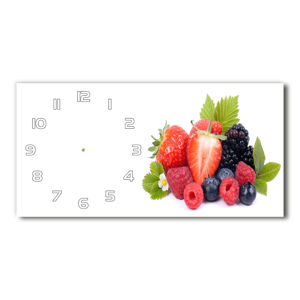 Moderní skleněné hodiny na stěnu Lesní ovoce