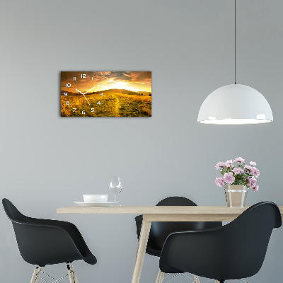 Skleněné hodiny na stěnu tiché Panorama Tater