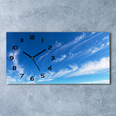 Skleněné hodiny na stěnu Modré nebe