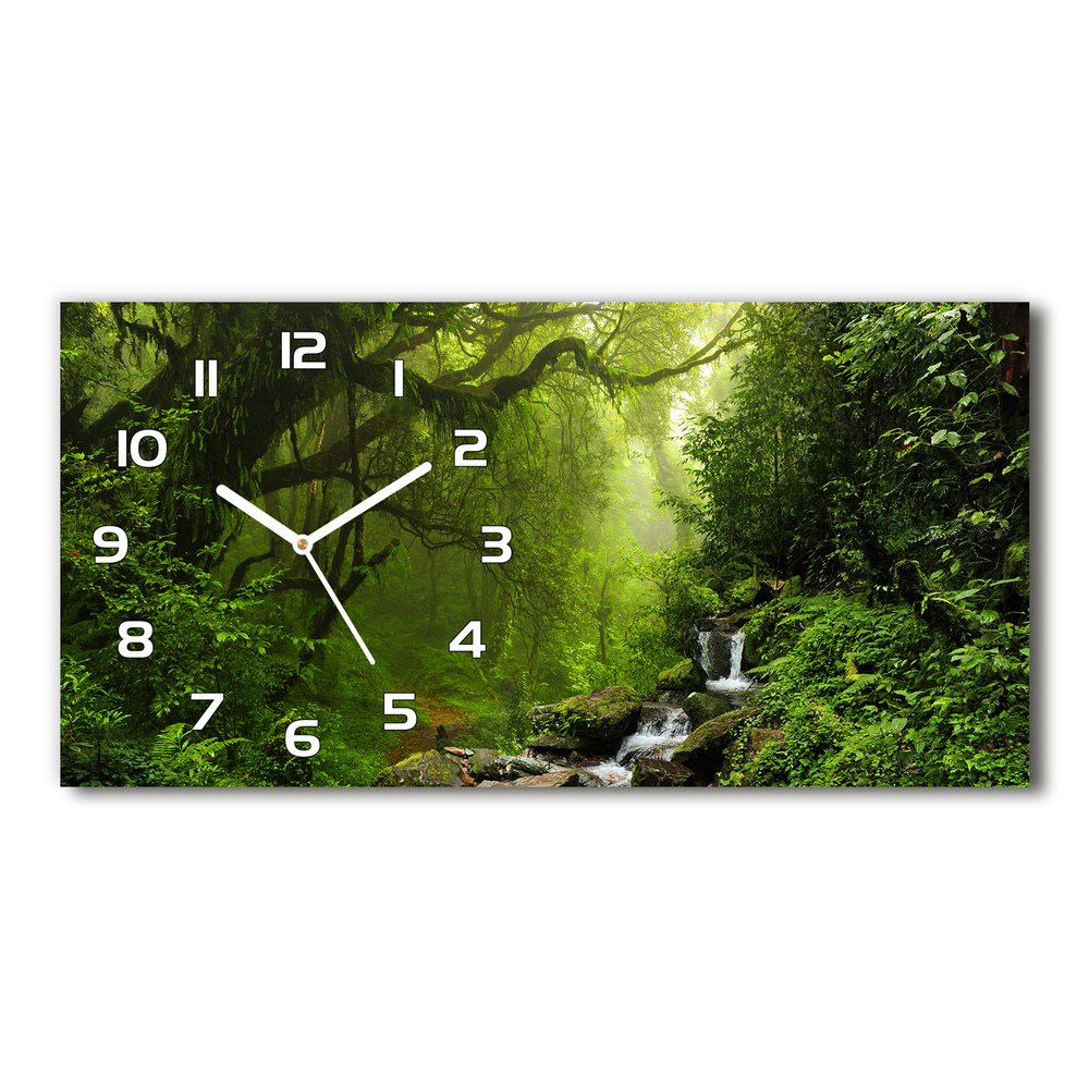 Skleněné hodiny na stěnu Džungle v Nepálu