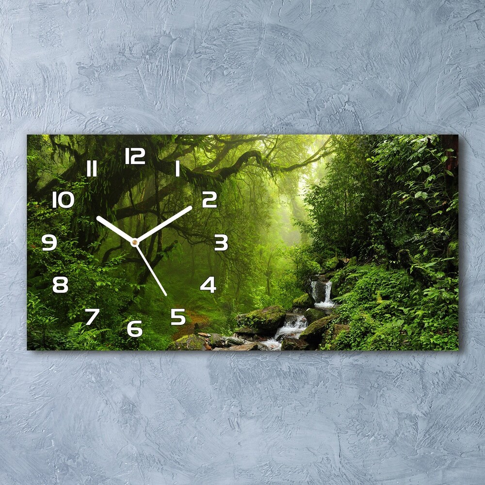 Skleněné hodiny na stěnu Džungle v Nepálu