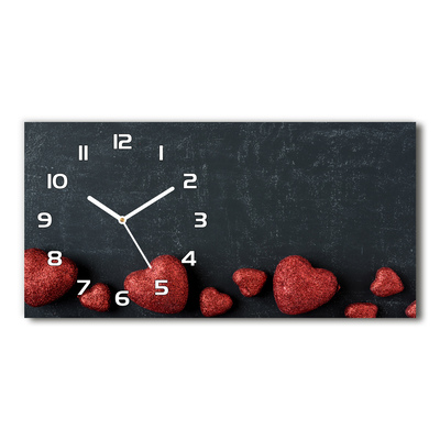 Skleněné hodiny na stěnu Srdce na tabuli