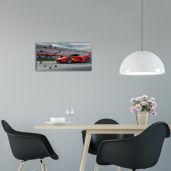Skleněné hodiny na stěnu Sportovní auto