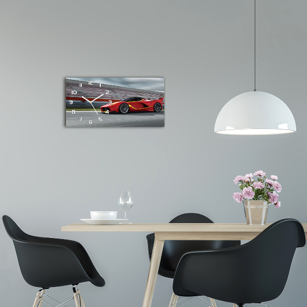 Skleněné hodiny na stěnu Sportovní auto