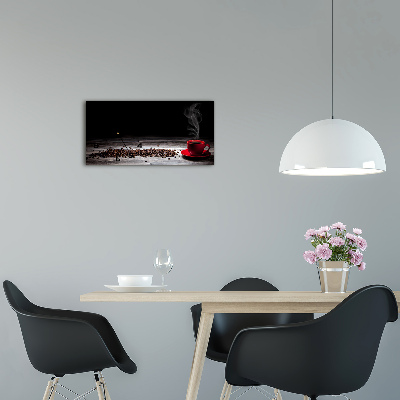 Skleněné hodiny na stěnu Aromatická káva