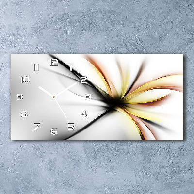 Skleněné hodiny na stěnu Abstrakce květina