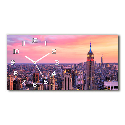 Skleněné hodiny na stěnu New York západ slunce