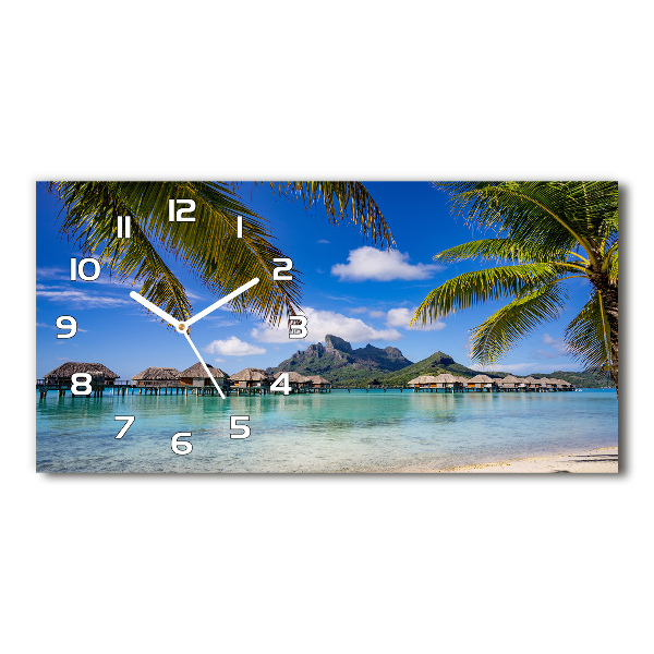 Skleněné hodiny na stěnu Palby Bora Bora
