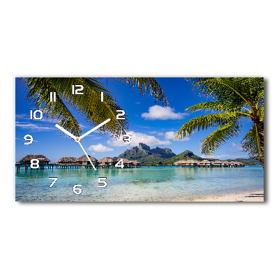 Skleněné hodiny na stěnu Palby Bora Bora