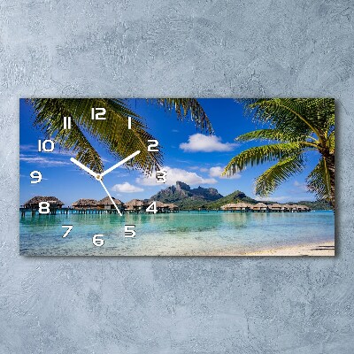 Skleněné hodiny na stěnu Palby Bora Bora