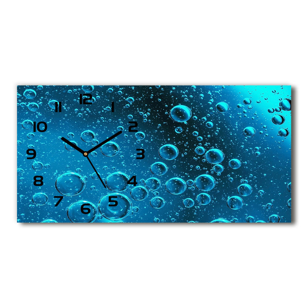 Skleněné hodiny na stěnu tiché Bubliny pod vodou