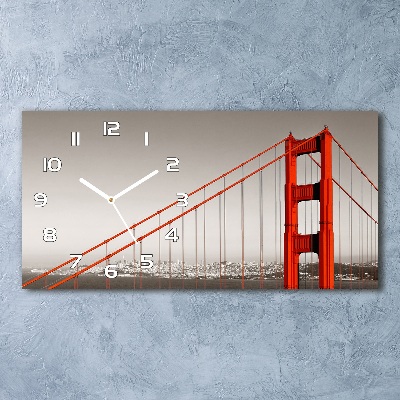Skleněné hodiny na stěnu Most San Francisco
