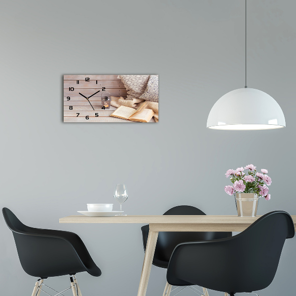 Skleněné hodiny na stěnu Relax knížka