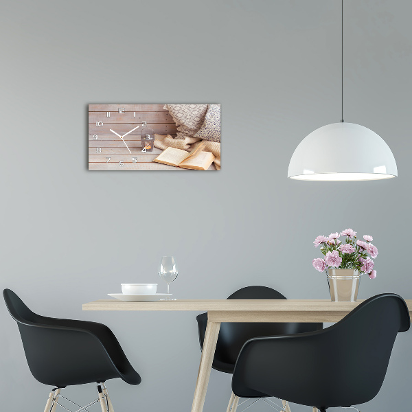 Skleněné hodiny na stěnu Relax knížka