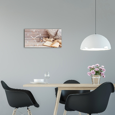 Skleněné hodiny na stěnu Relax knížka