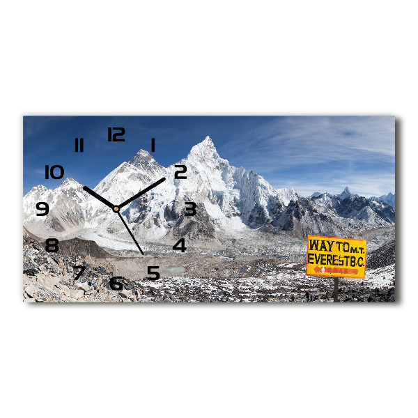 Skleněné hodiny na stěnu tiché Hora Everest