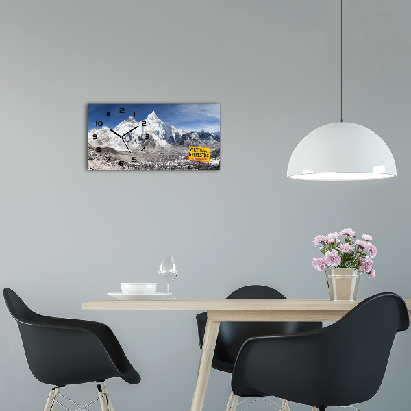Skleněné hodiny na stěnu tiché Hora Everest