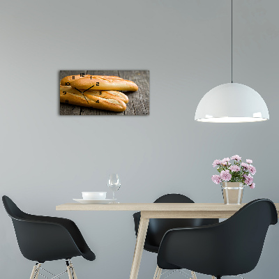 Moderní skleněné hodiny na stěnu Bagety