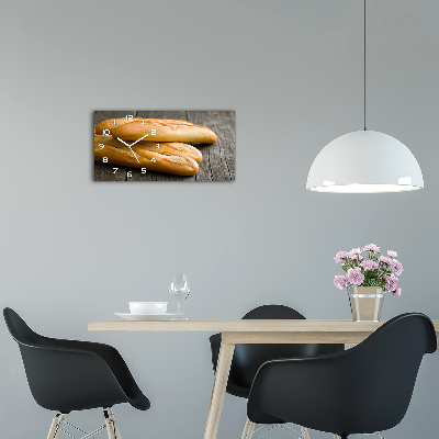Moderní skleněné hodiny na stěnu Bagety