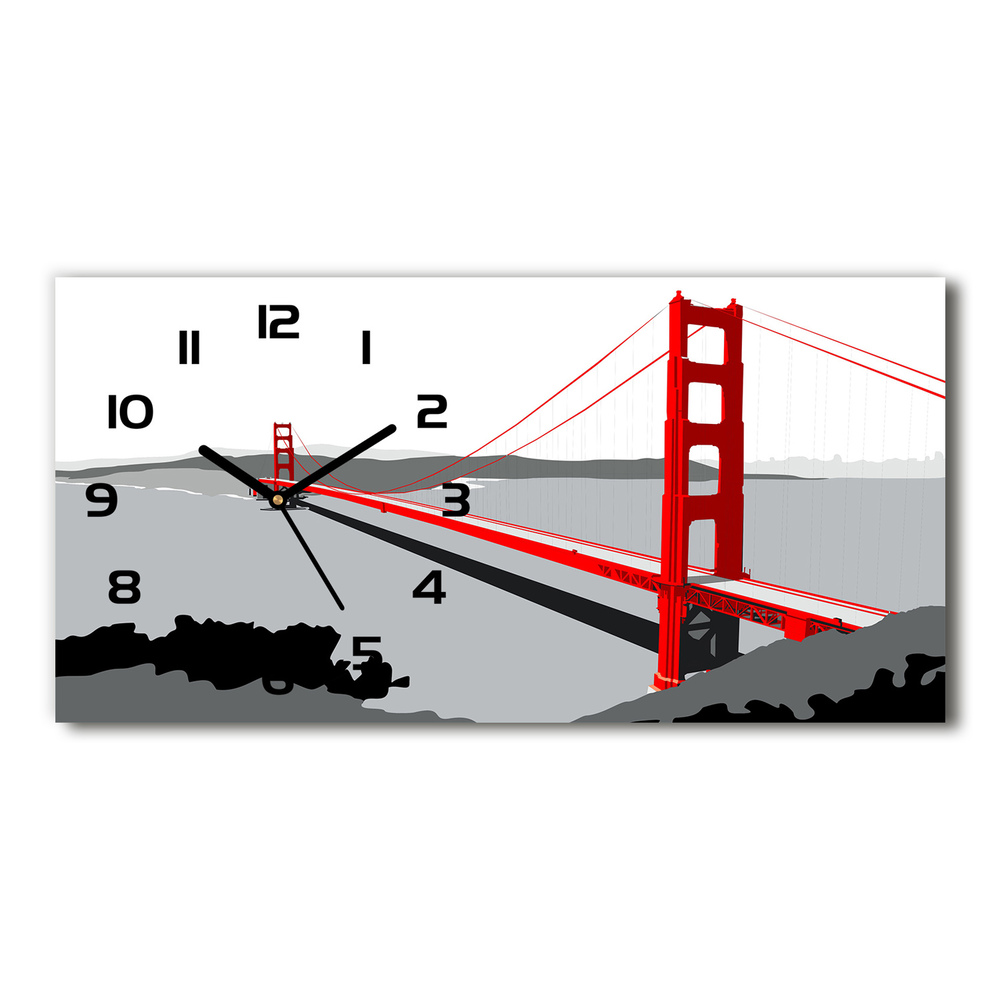 Skleněné hodiny na stěnu Most San Francisco