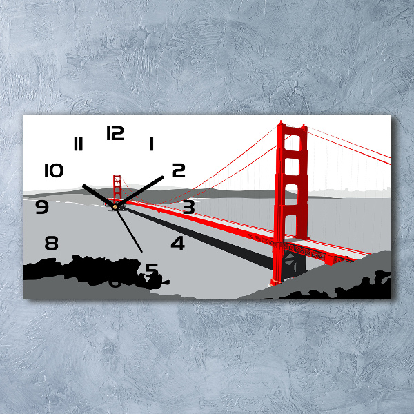 Skleněné hodiny na stěnu Most San Francisco
