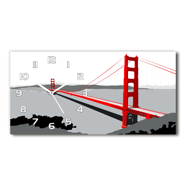 Skleněné hodiny na stěnu Most San Francisco