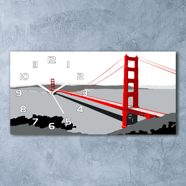 Skleněné hodiny na stěnu Most San Francisco