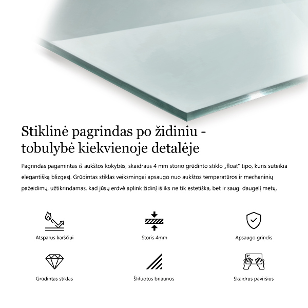 Šestihranná skleněná deska pod kamna průhledná