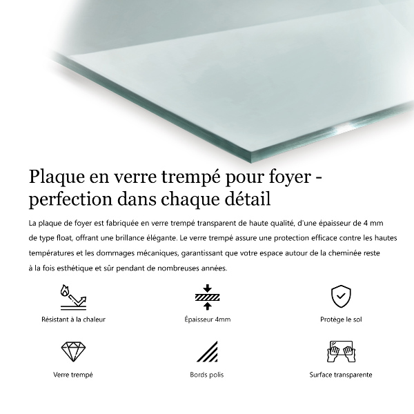 Šestihranná skleněná deska pod kamna průhledná