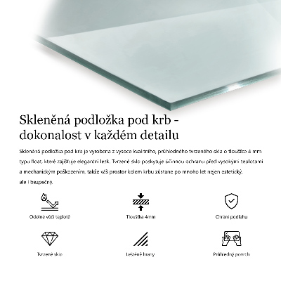 Šestihranná skleněná deska pod kamna průhledná