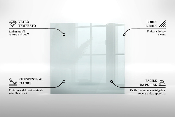 Šestihranná skleněná deska pod kamna průhledná