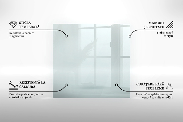 Šestihranná skleněná deska pod kamna průhledná