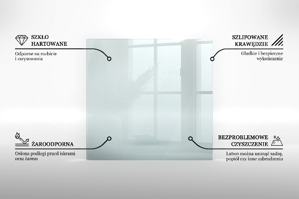 Šestihranná skleněná deska pod kamna průhledná