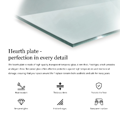 Šestihranná skleněná deska pod kamna průhledná