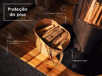 Semioválná podložka pod kamna v industriálním metalovém provedení
