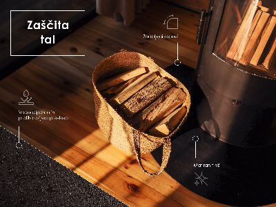 Semioválná podložka pod kamna v industriálním metalovém provedení