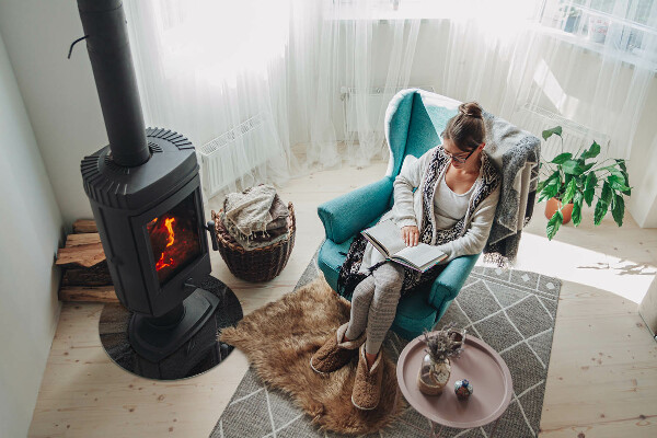 Kulaté sklo pod krbová kamna Vzor z přírodního kamene