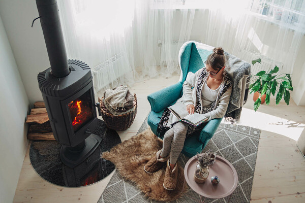 Kulaté sklo pod krbová kamna Vzor z přírodního kamene