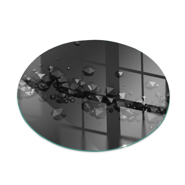 Kulatá skleněná podložka pod kamna Abstraktní oblačnosti se tvoří v pevných látkách