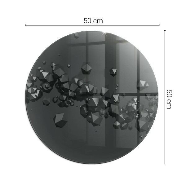Kulatá skleněná podložka pod kamna Abstraktní oblačnosti se tvoří v pevných látkách