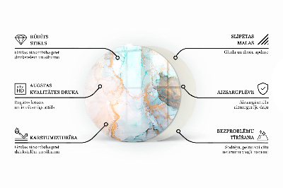 Kulatá skleněná podložka pod kamna Abstraktní oblačnosti se tvoří v pevných látkách