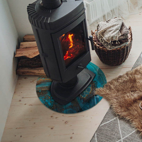 Kulatá podložka pod krb Organický vzor v abstraktním stylu