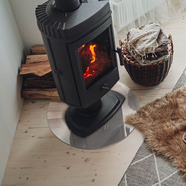 Kulatá skleněná podložka pod kamna Mramorový organický motiv