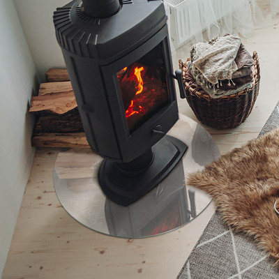 Kulatá skleněná podložka pod kamna Mramorový organický motiv