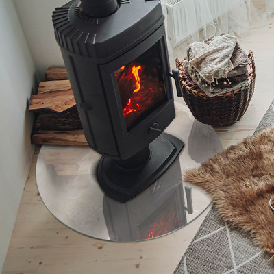 Kulatá skleněná podložka pod kamna Mramorový organický motiv