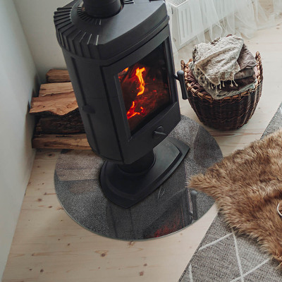 Kulatá skleněná podložka pod kamna Vzor surové struktury