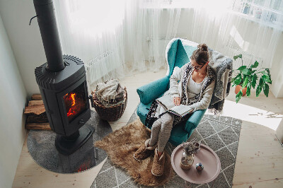 Kulatá skleněná podložka pod kamna Vzor surové struktury