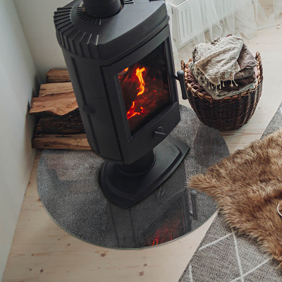 Kulatá skleněná podložka pod kamna Vzor surové struktury